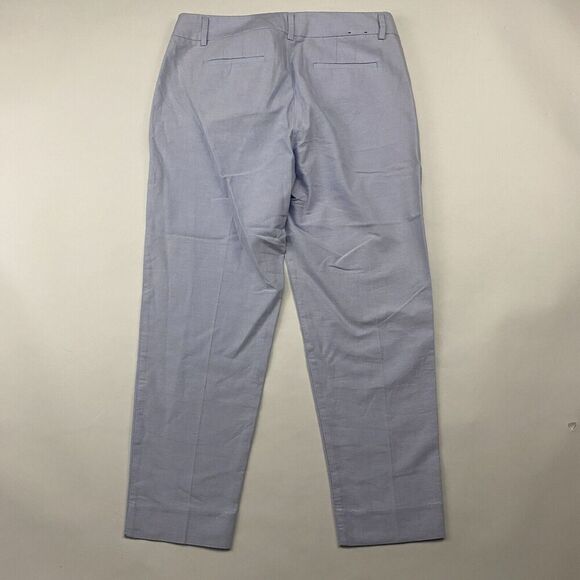 J. Crew Factory Skimmer Pant Cropped Blue 100% Cotton Oxford Size 8 - Picture 9 of 11